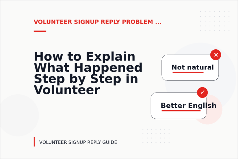 How to Explain What Happened Step by Step in Volunteer Signup Reply English How to Explain What Happened Step by Step in Volunteer Signup Reply English