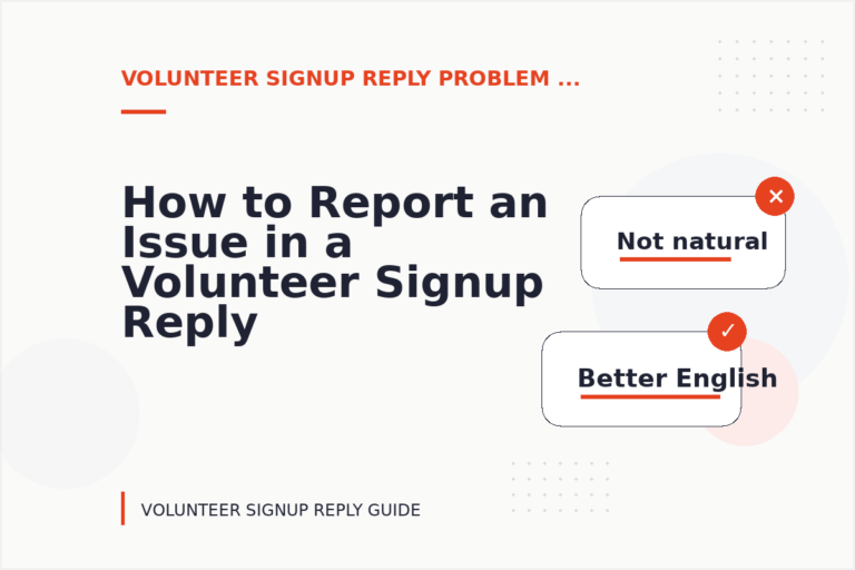 How to Report an Issue in a Volunteer Signup Reply